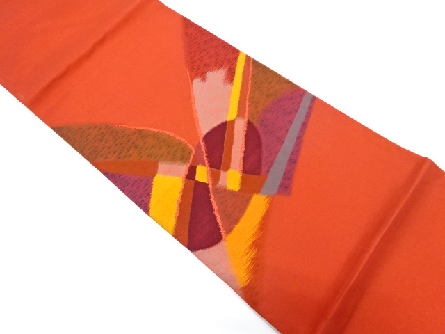 幾何学模様織り出し袋帯